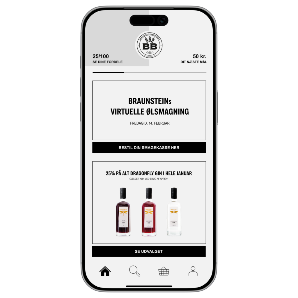 Homepage showing loyalty overview, current offers, and upcoming events.