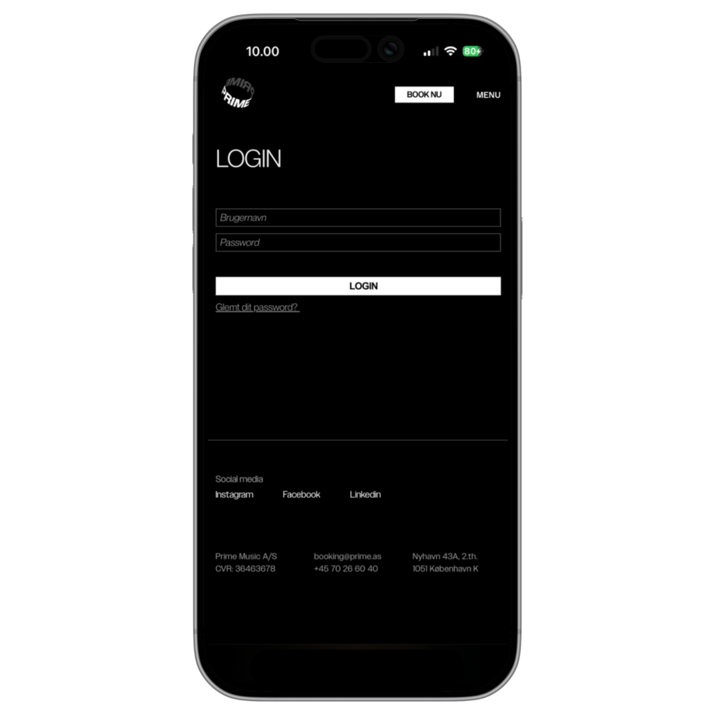 Personal profile providing access to artists and pricing based on the specific customer type.